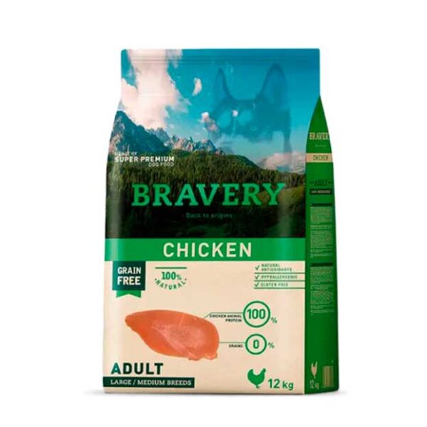 Bravery Pollo Perro Adulto Razas Medianas y Grandes