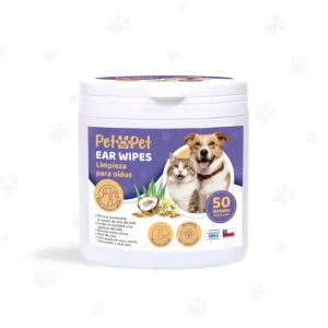 Ear Wipes Toallas Húmedas Limpieza Oídos Perros Gatos 50 Unidades