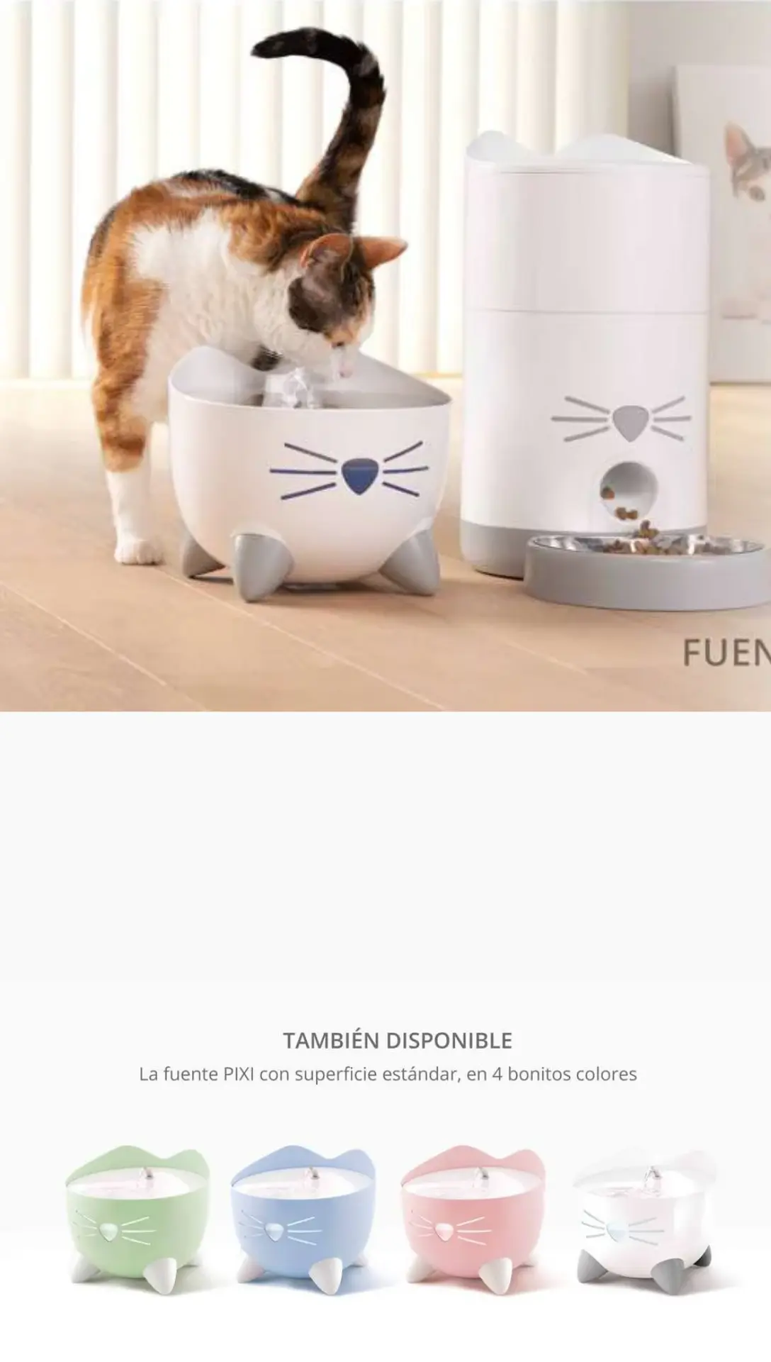 Catit Pixi Fuente bebedero para gatos colores