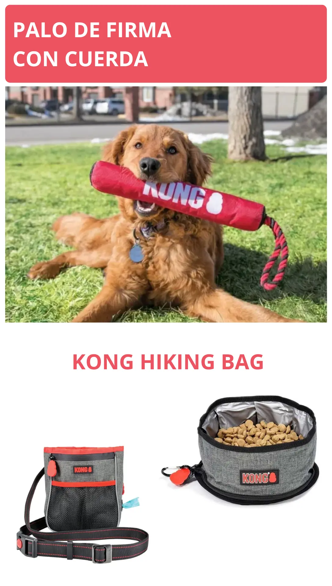 Palo de firma con cuerda para perros Kong Hiking Bag